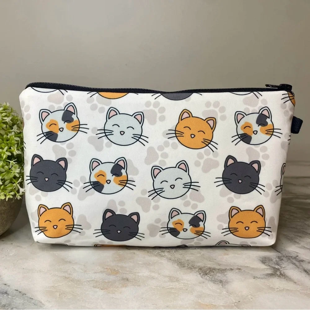 Cat and Paw Print Pouch